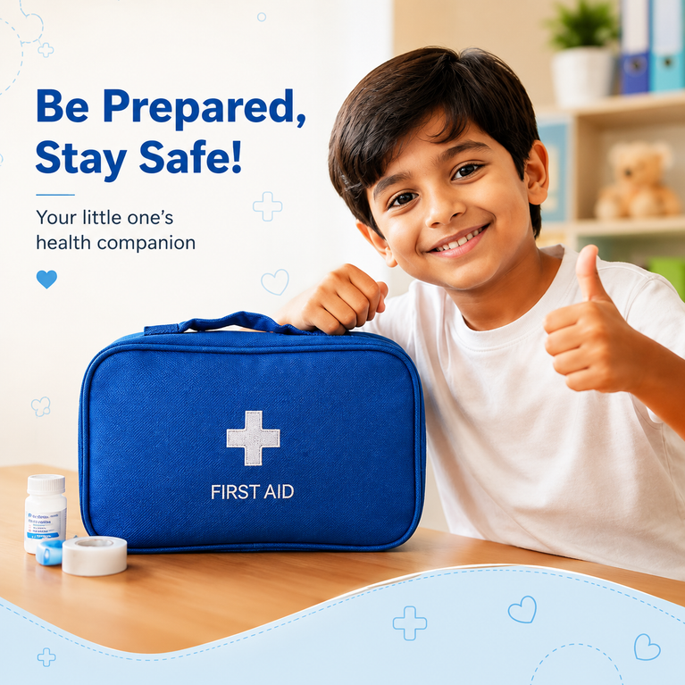 Portable First Aid Kit Empty Storage Bag | Waterproof Medical Organizer Case with Multiple Compartments | Travel, Home, Car &amp; Office Emergency Medicine Pouch (Grey/Blue)