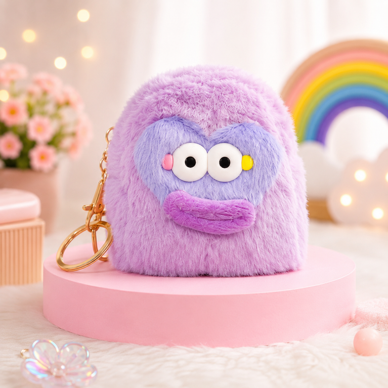 Cute Plush Mini Coin Purse Keychain for Kids