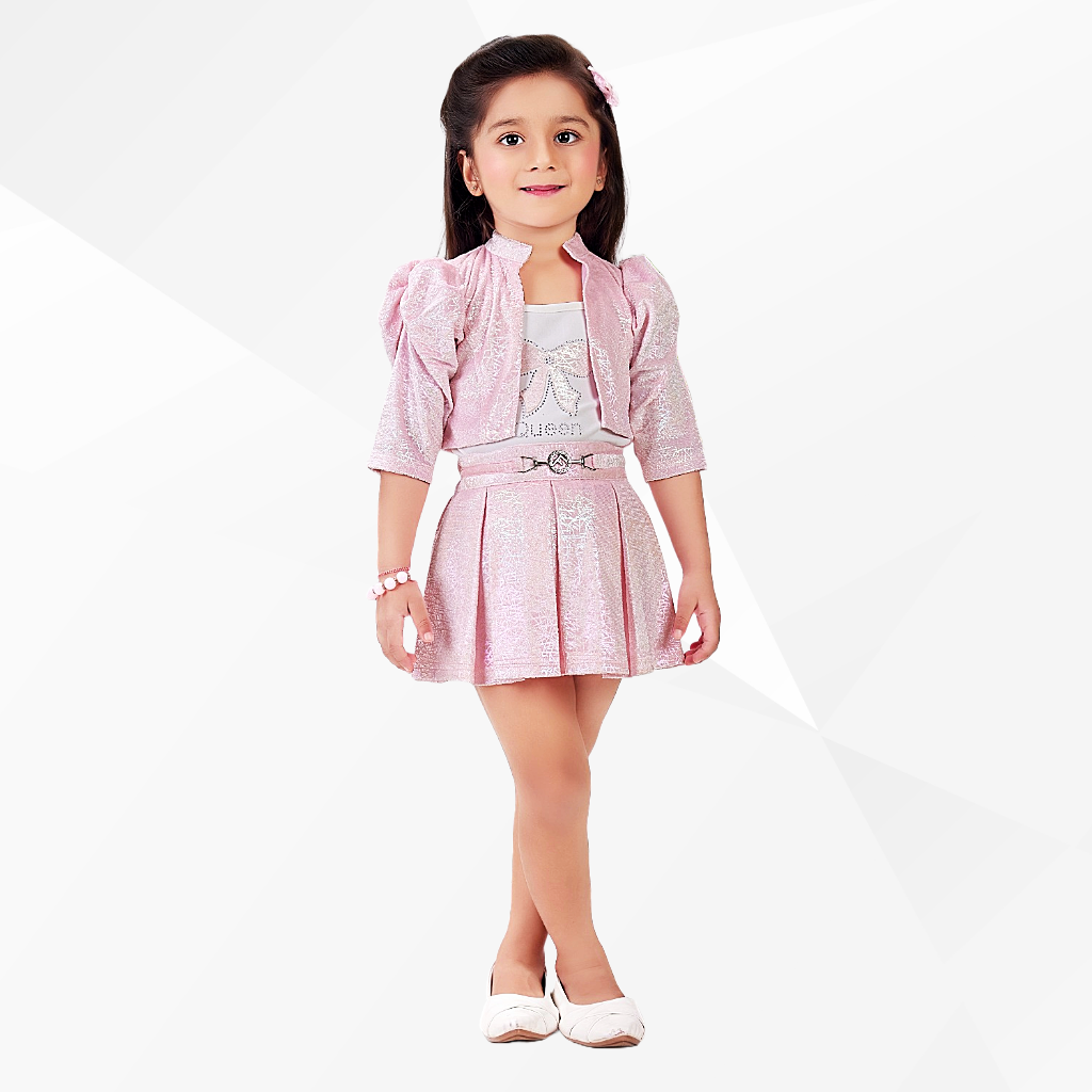 Girls Party Wear Skirt Top  With Jacket