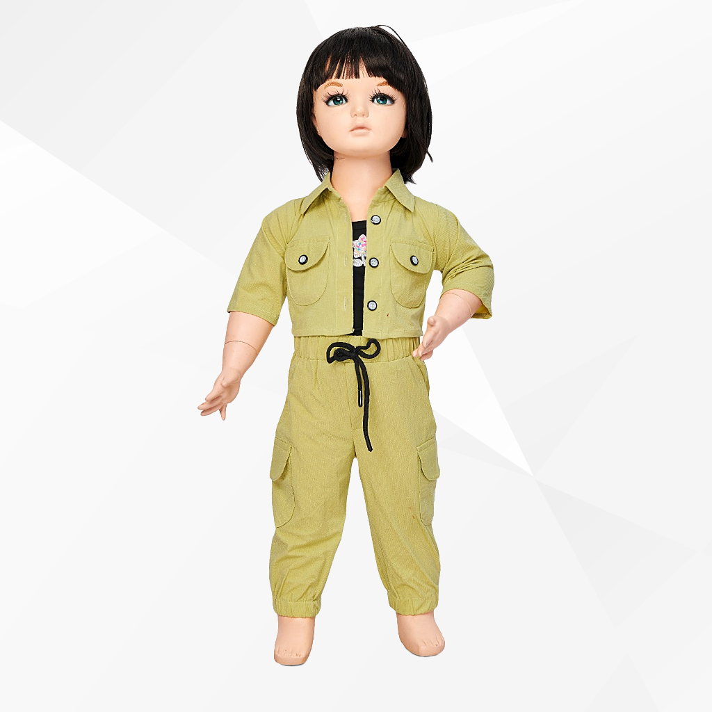 Girls full Sleeves  Top Pant & Jacket Set