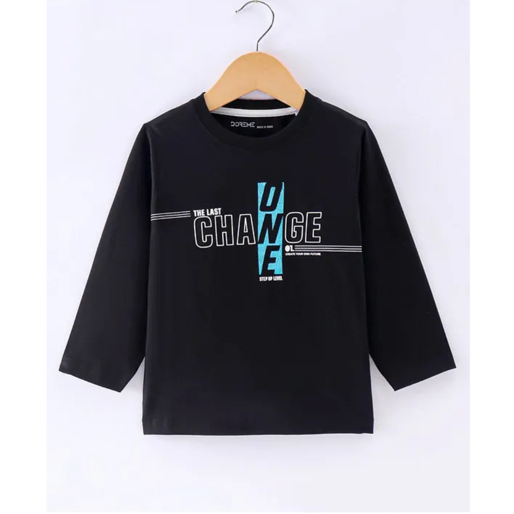 Boys Single Jersey Knit Full Sleeves Stretch T-Shirt