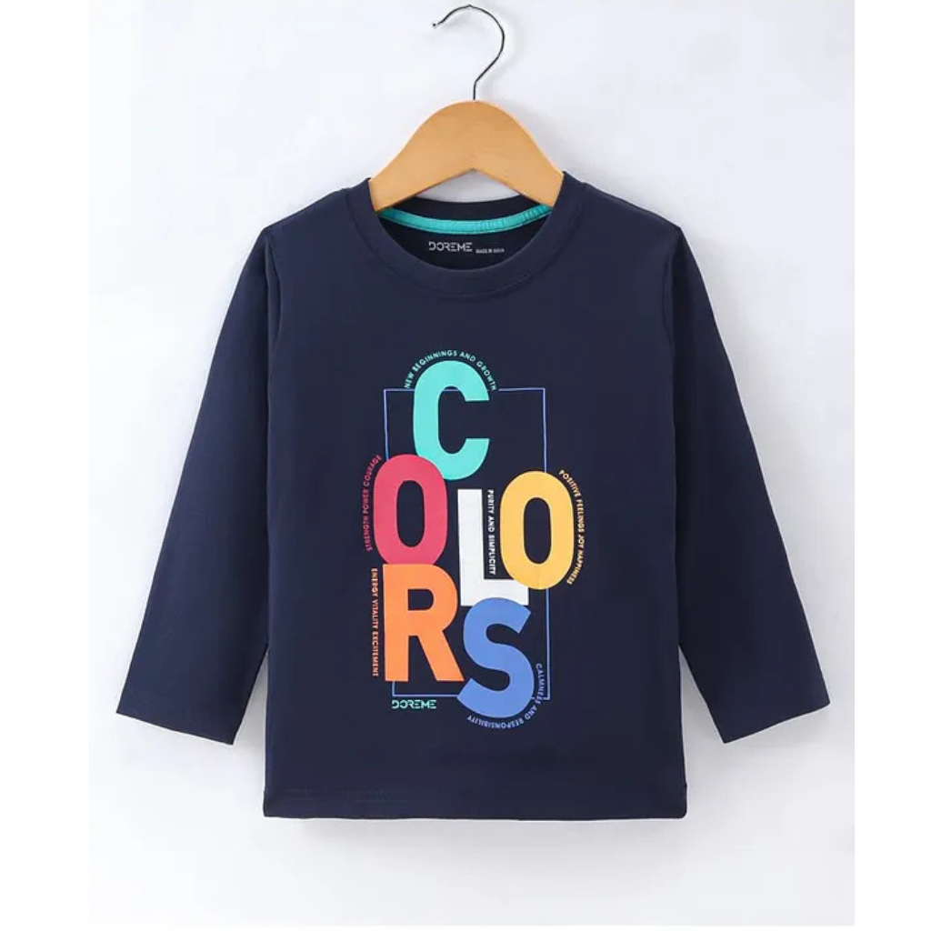 Boys Single Jersey Knit Full Sleeves Stretch T-Shirt