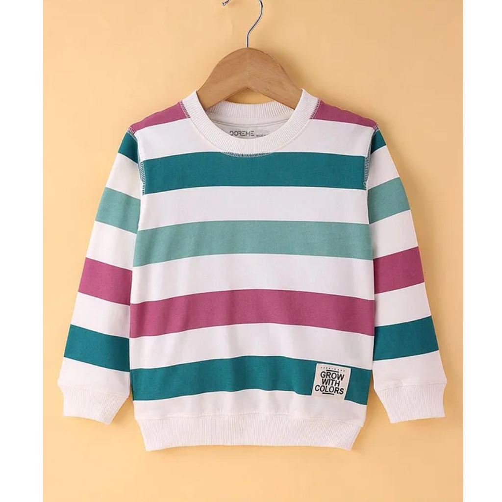 Boys Full Sleeves Fr. Terry Stripe Sweatshirt