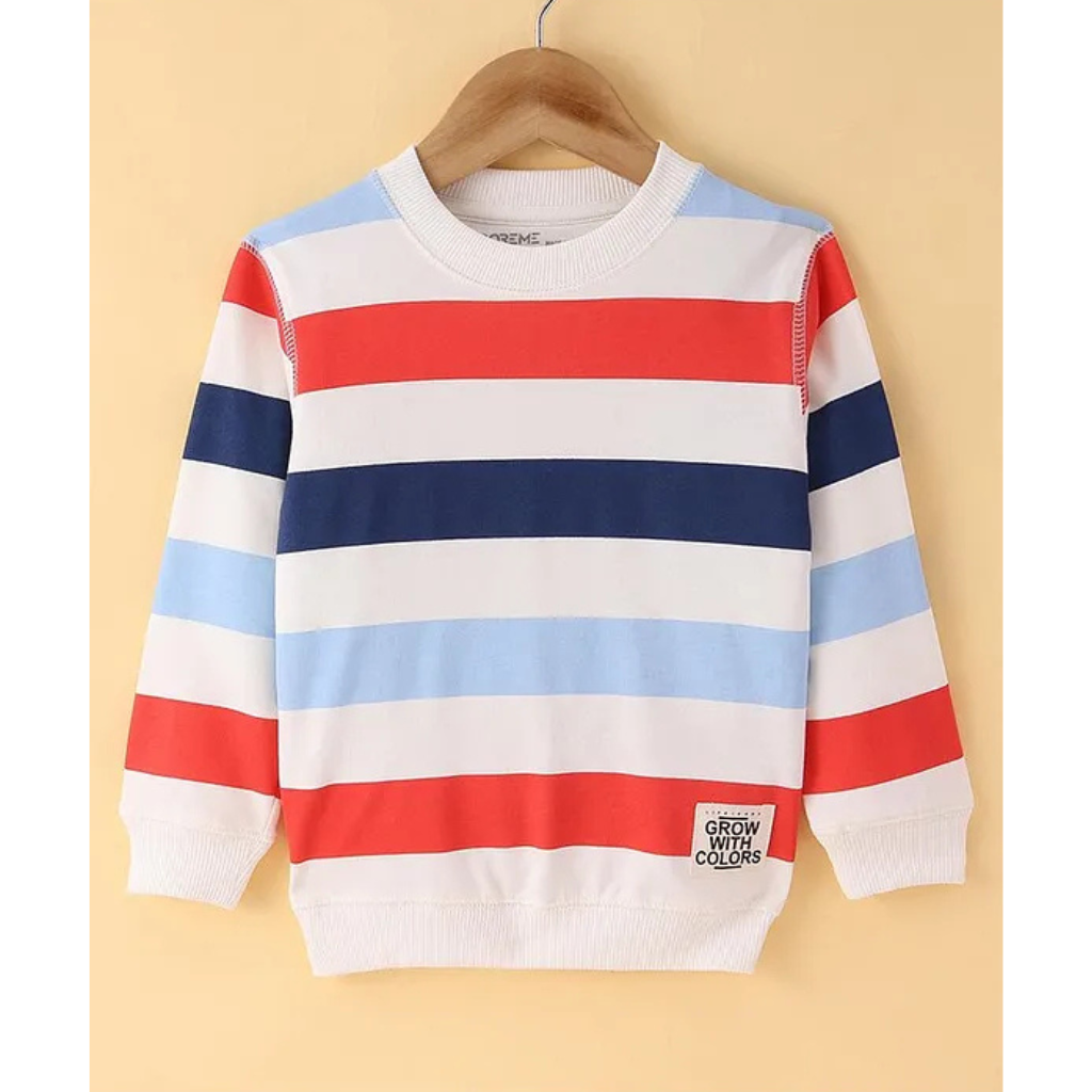 Boys Full Sleeves Fr. Terry Stripe Sweatshirt