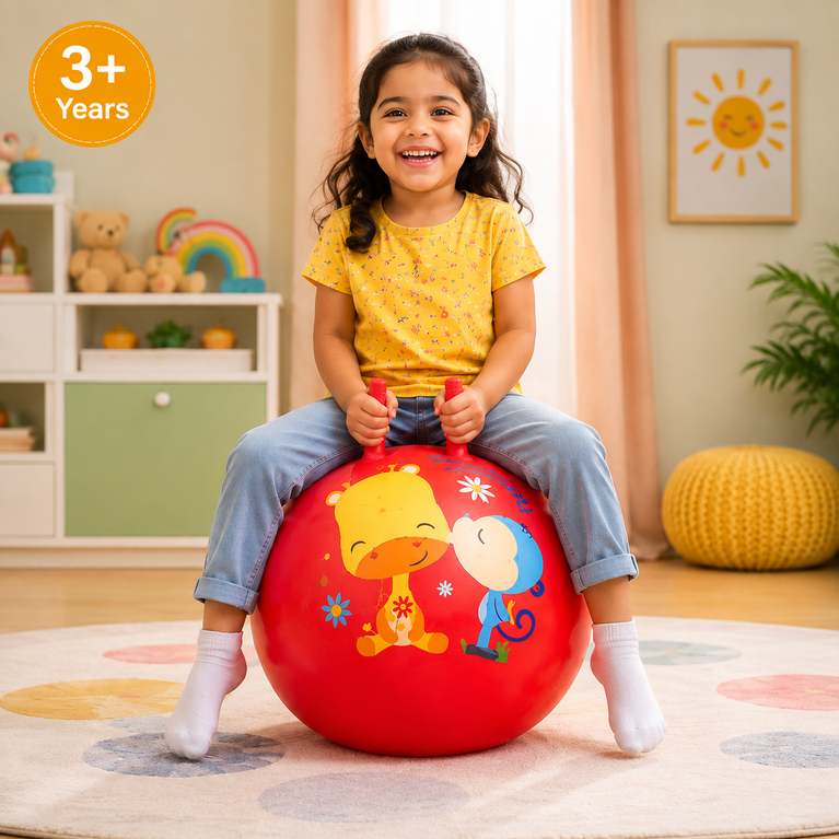 Hopping Ball with Pump for kids (3+ Years) | Inflatable Bouncing Hopper Ball | Indoor & Outdoor Active Play Toy
