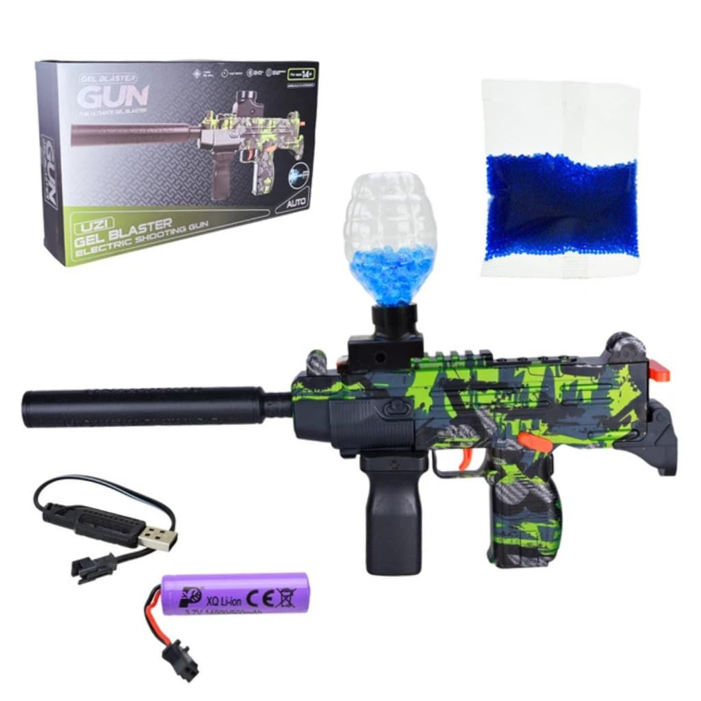 Kids Electric Gel Blaster Gun Toy Automatic Water Beads Shooting Toy with Rechargeable Battery
