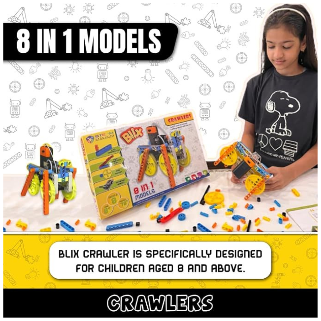 Blix Crawlers-Stem Toy, For 8+ Year Child, Educational Diy Building Set, Construction Toys