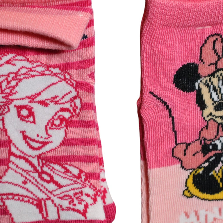 Disney Frozen & Minnie Mouse Girls Cotton Ankle Socks Pack | Soft, Breathable Kids Socks (3–4 Years)