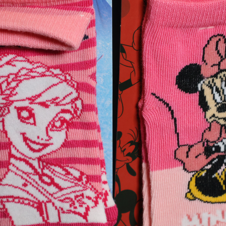 Disney Frozen & Minnie Mouse Girls Cotton Ankle Socks Pack | Soft, Breathable Kids Socks (3–4 Years)