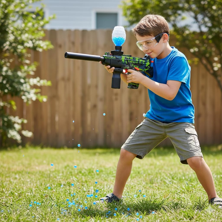 Kids Electric Gel Blaster Gun Toy Automatic Water Beads Shooting Toy with Rechargeable Battery