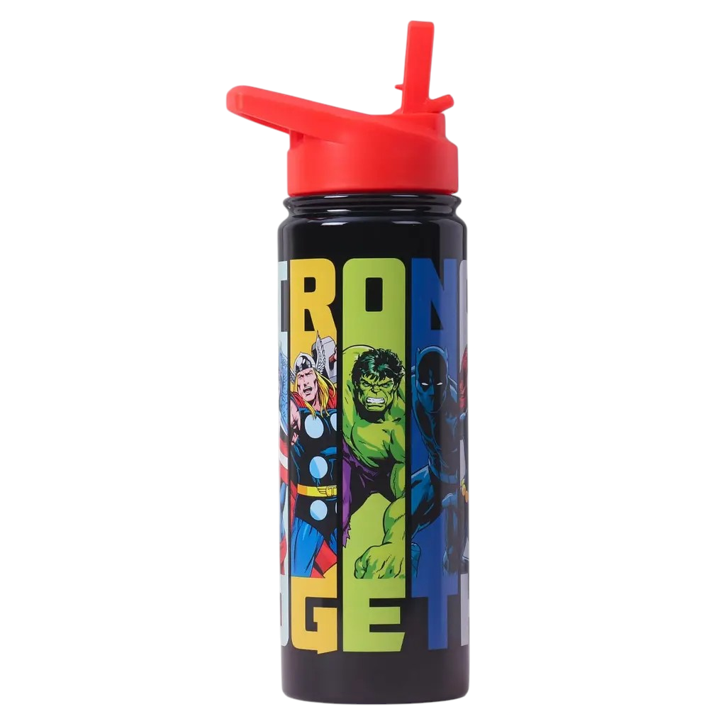 Avengers Insulated Sipper Water Bottle Black & Red - 600 ml