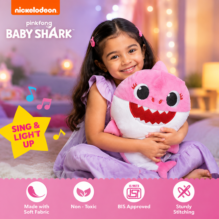 Pink Shark Plush Toy – Soft Ocean Animal Stuffed Toy for Kids