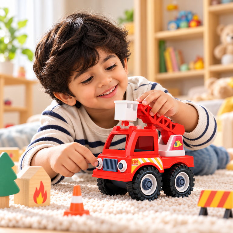 Mighty Machines Buildables Sky Lift Fire Truck Toy for Kids