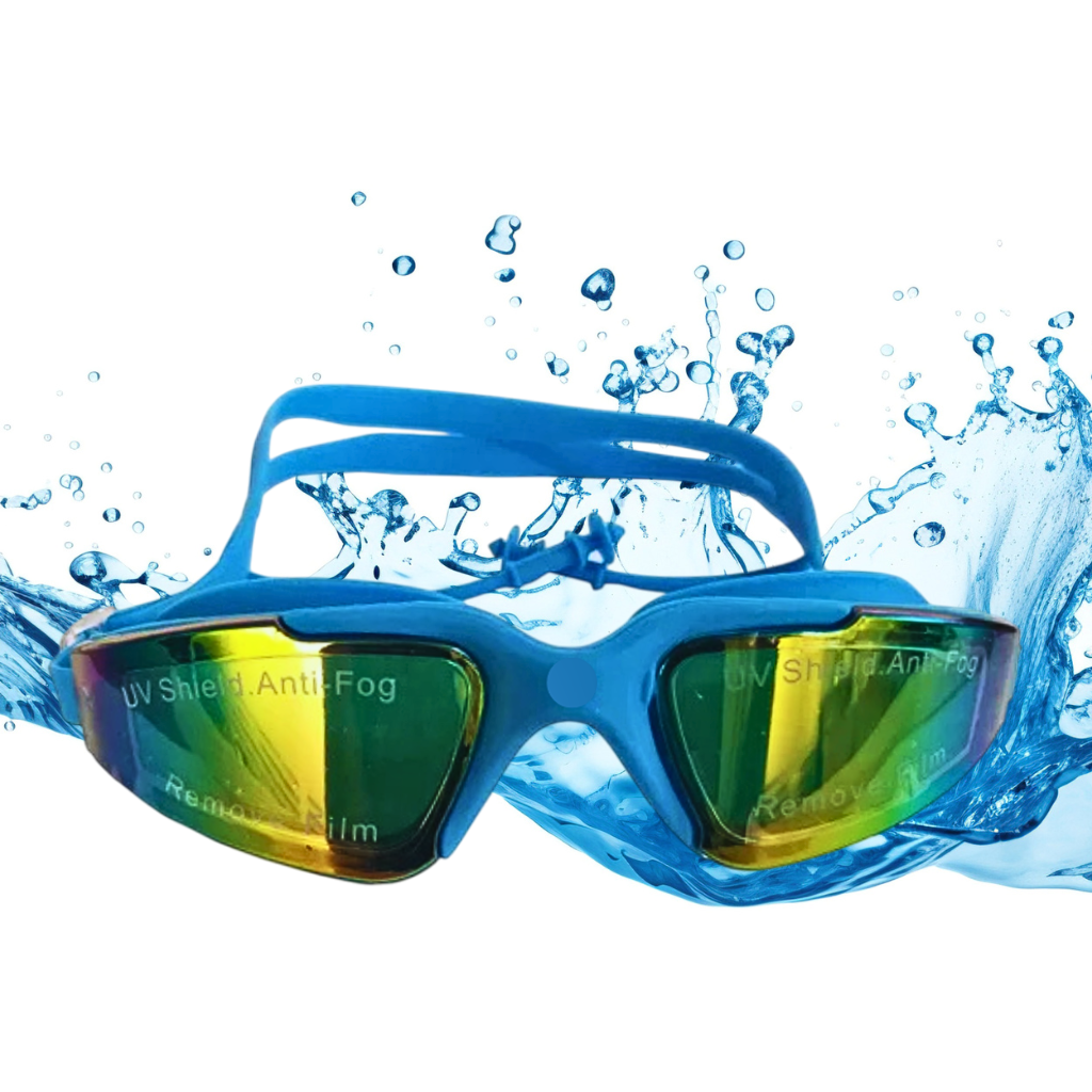 Konex-UV Protection Anti Fog Unisex Adjustable Swimming Glasses With Attach Earplug