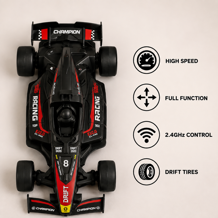 Race Champion 2.4GHz Remote Control Drift Formula Racing Car for Kids | High-Speed RC Car with Drift Tires | Ages 6+