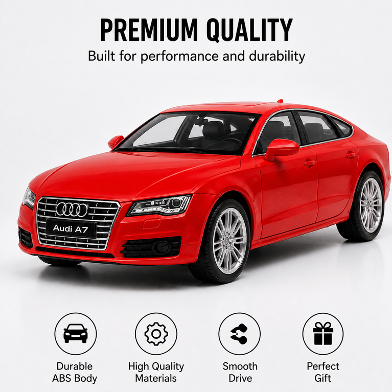 Audi A7 RC Remote Control Car for Kids | Rechargeable Battery | LED Lights | 2.4GHz Wireless Remote