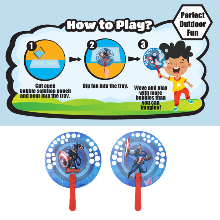 Bubble Magic- FanBubs Captain America Theme For Kids 3 Years and Above