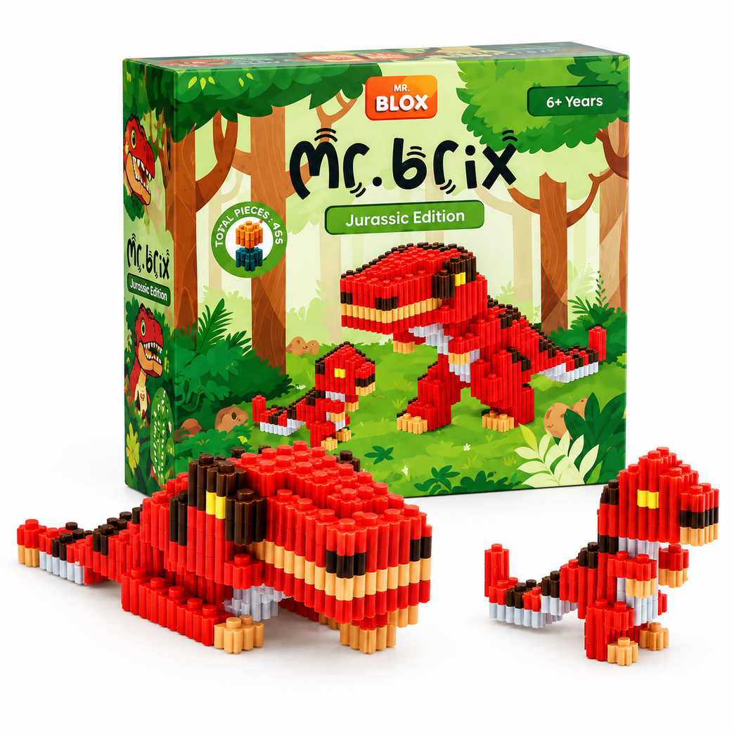 Mr. Blox Jurassic Edition Dinosaur Building Blocks – 485 Pieces | 6+ Years