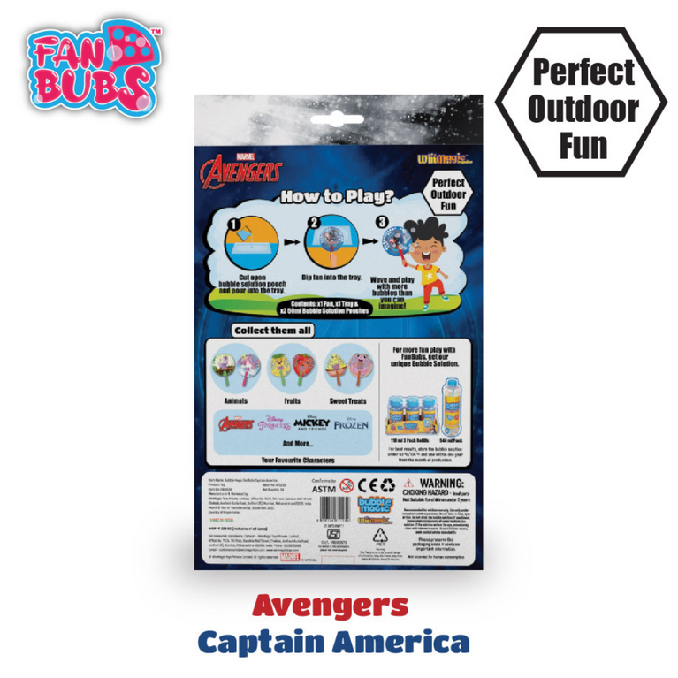 Bubble Magic- FanBubs Captain America Theme For Kids 3 Years and Above