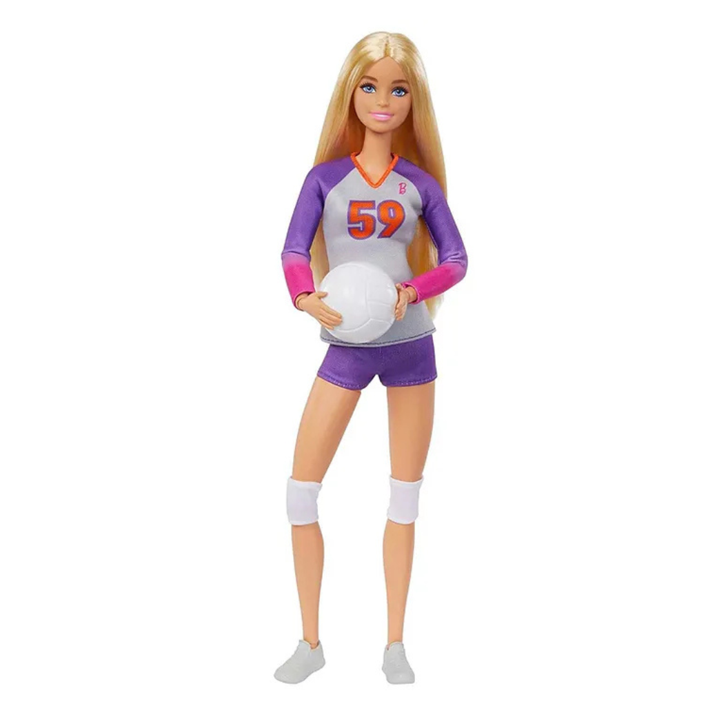 Barbie Made to Move Volleyball Player Fashion Doll with Uniform and Ball Multicolor -Height 30 cm