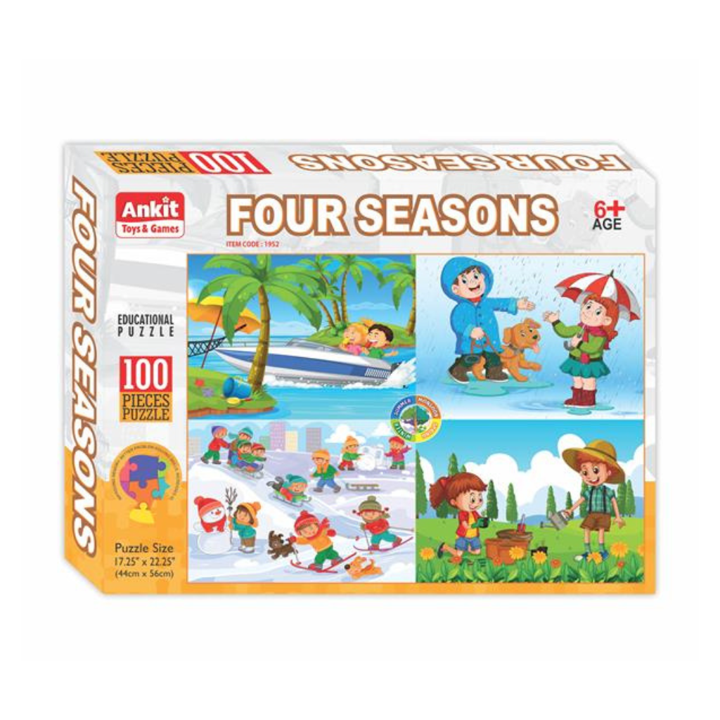 ALYNA- Ankit Toys Four Seasons Educational Jigsaw Puzzle for Kids Jumbo Pack Multicolor - 100 Pieces