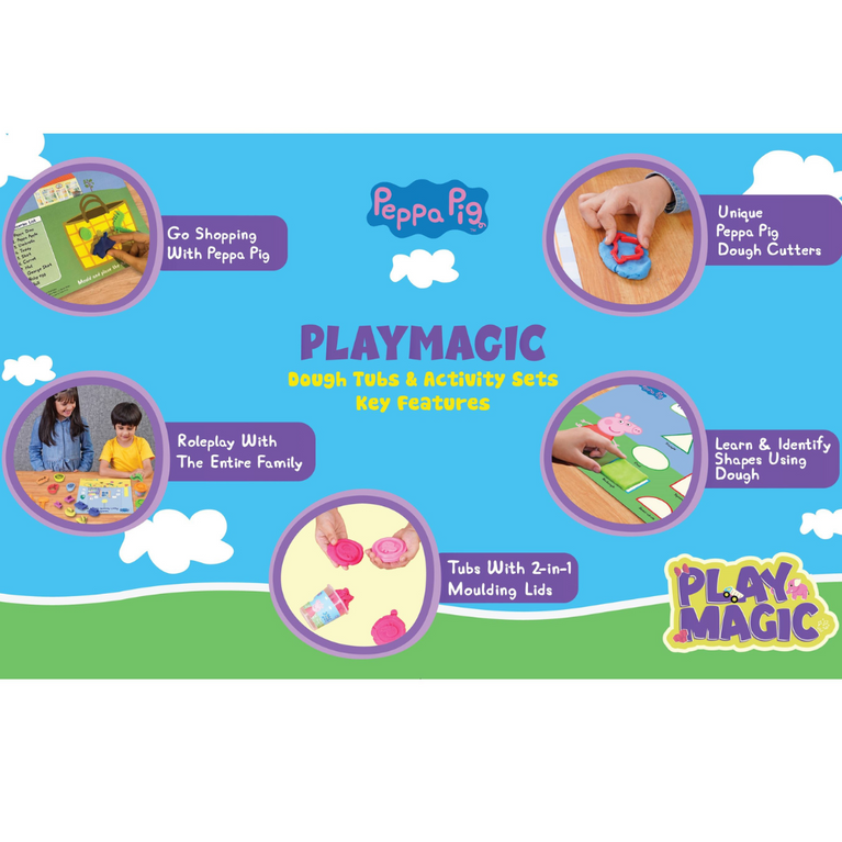 PlayMagic- Peppa Pig Match N' Mould Dough Activity Set