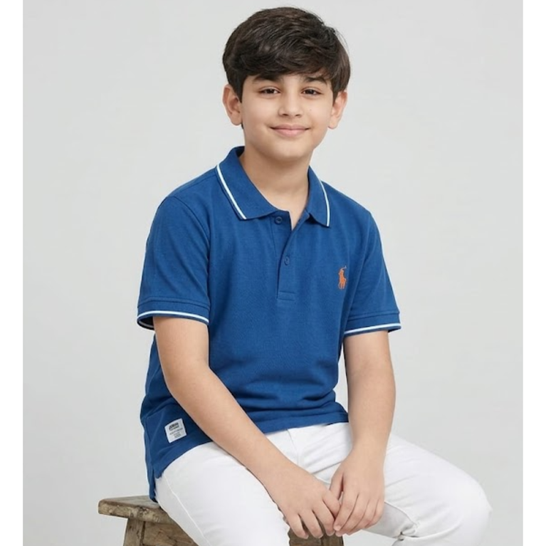 Ninos Kids Polo T-Shirt Half Sleeve Solid Color Cotton Casual Wear for Boys