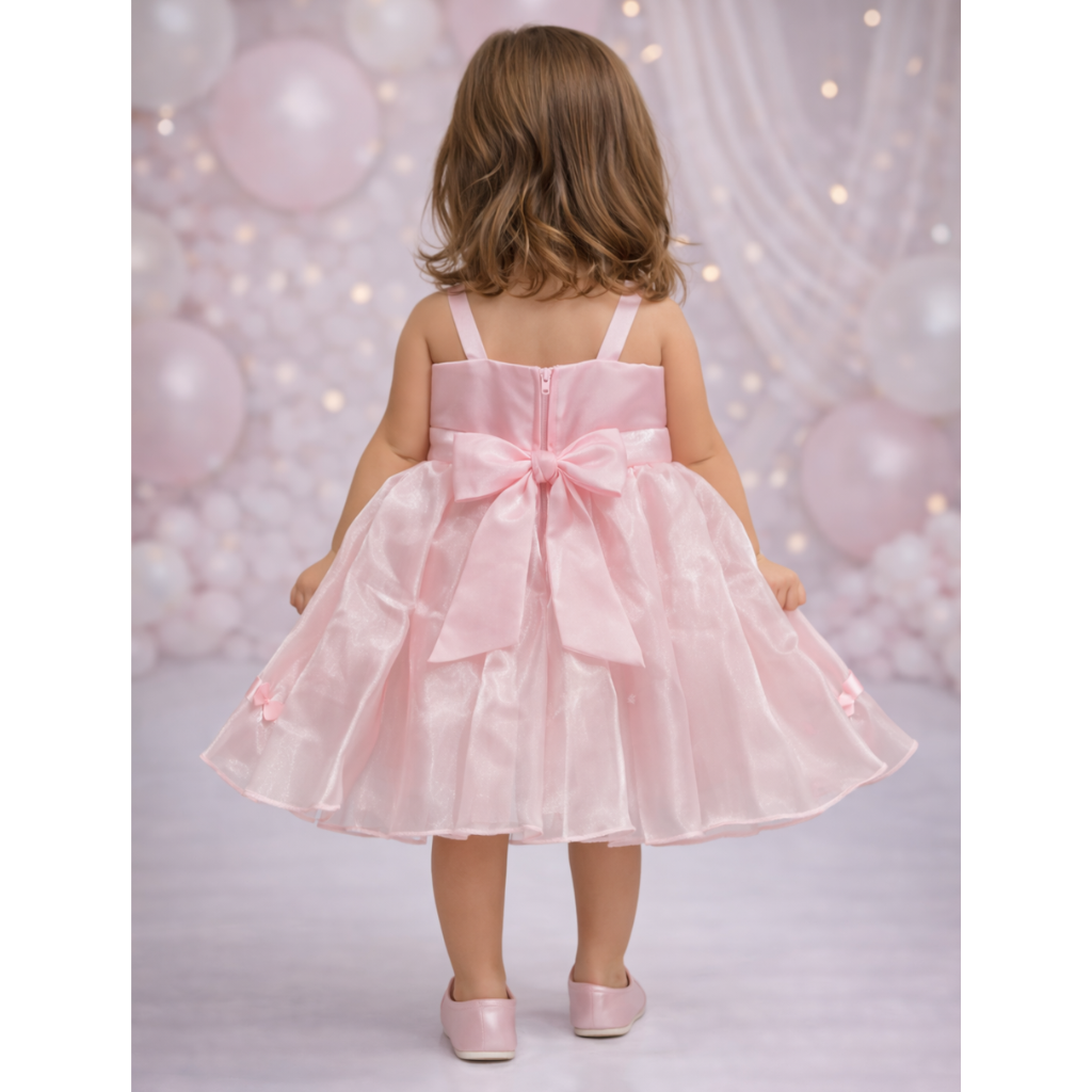 Toddler Girls’ Luxe Organza Party Collection – Elegant Occasion Gowns with Bow & Floral Accents