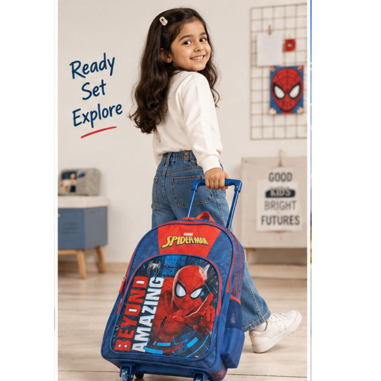 Spider-Man Kids Rolling Backpack | Trolley School Bag