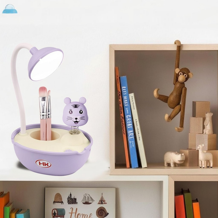 Nino's World Cute Bear LED Desk Lamp – Purple, 15 cm