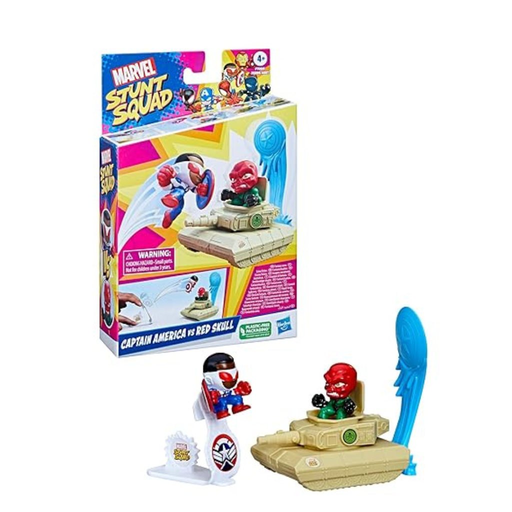 Marvel Stunt Squad Captain America vs. Red Skull Playset, 1.5-Inch Super Hero Action Figures