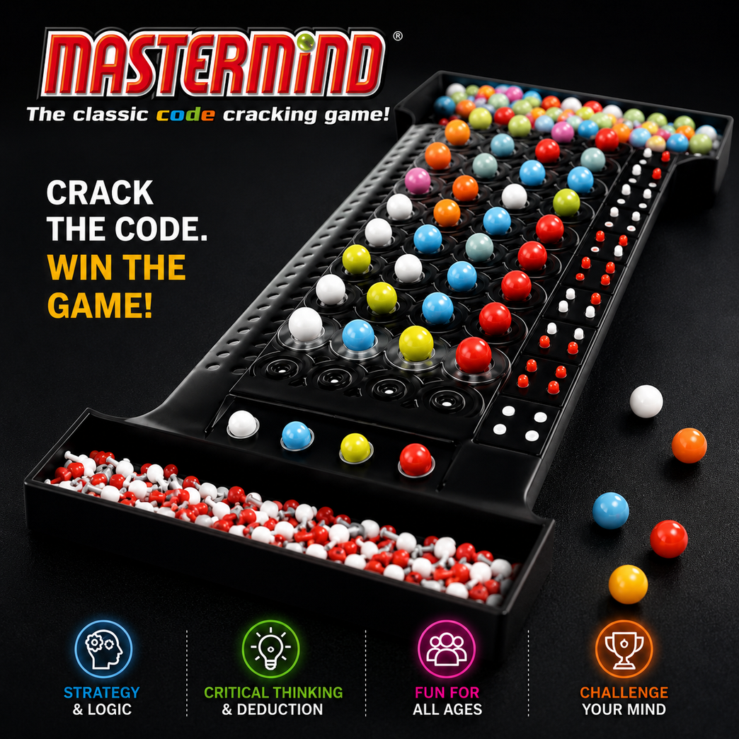 Mastermind Classic Code Cracking Board Game | Strategy & Logic Game for Kids and Families (2 Players, Ages 8+)