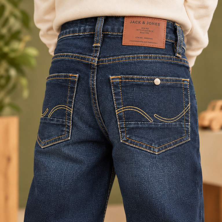 Dark Blue Denim Jeans | Classic Straight Fit Kids Jeans