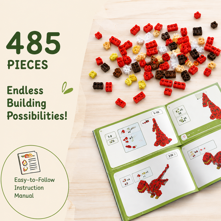 Mr. Blox Jurassic Edition Dinosaur Building Blocks – 485 Pieces | 6+ Years