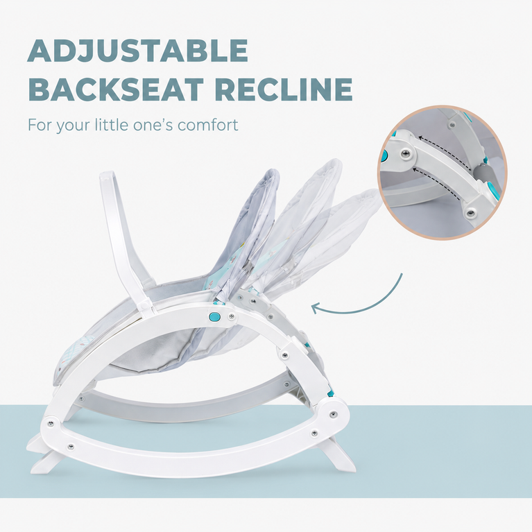 3-in-1 Premium Baby Rocker & Bouncer Chair with Music, Vibration, Adjustable Recline & Toy Bar (0-18 kg)