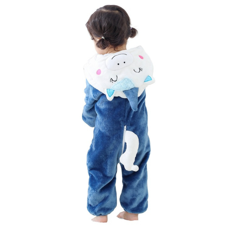 Michley- Unisex Baby Winter Hooded Romper Flannel Unicorn Style Stitch Animal Long Sleeves Zip Cosplay Dress