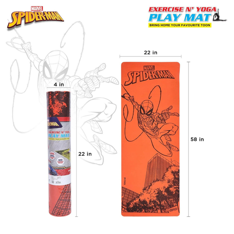 SKOODLE  Kids Spider Man Superhero Printed Anti Slip Mat