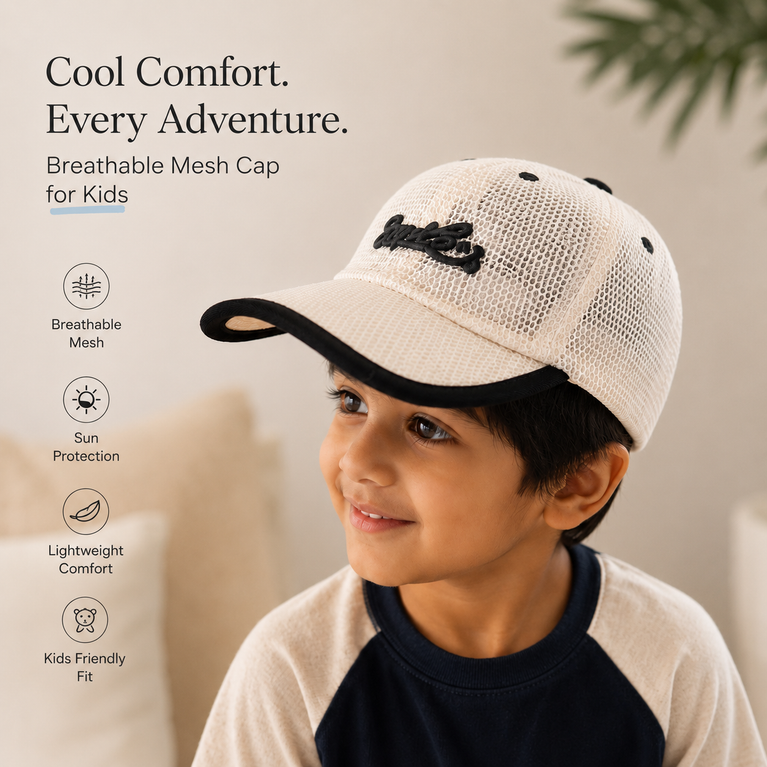 Kids Breathable Mesh Baseball Cap – Lightweight Summer Snapback Hat for Boys & Girls