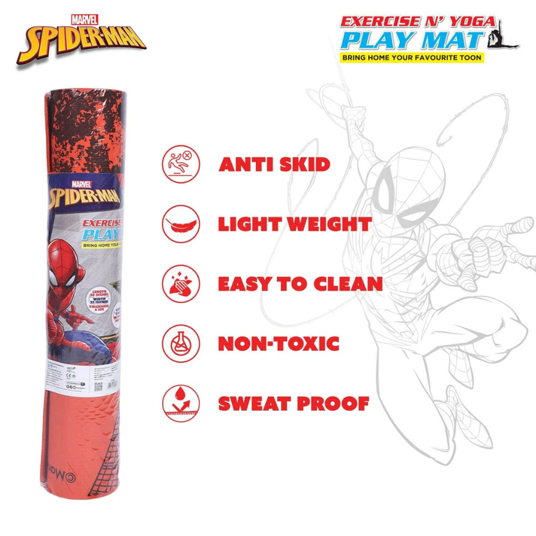 SKOODLE  Kids Spider Man Superhero Printed Anti Slip Mat