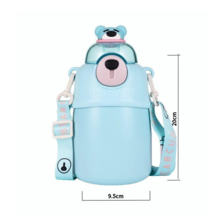 Ninos Kids Hot & Cold Stainless Steel Water Bottles for Kids 700 ml - With Teddy Bear Design