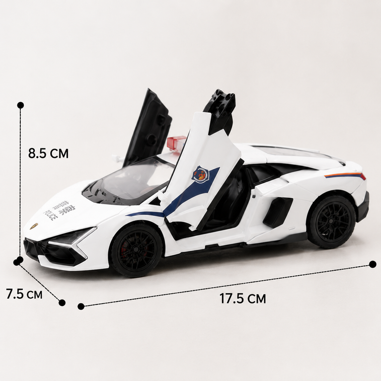 Racing Police Supercar Toy for Kids | Openable Doors, Lights & Realistic Design