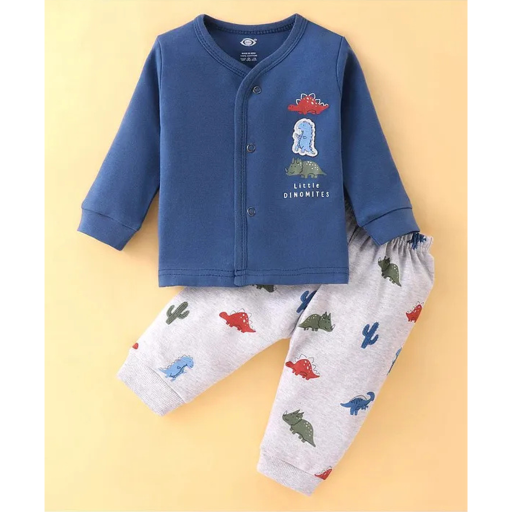 Boys Dinosaur Print Cotton T-shirt and Joggers Set