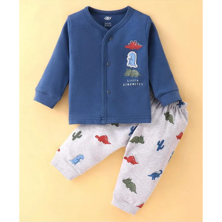 Boys Dinosaur Print Cotton T-shirt and Joggers Set