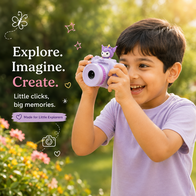 Kids Photo-Talking Digital Camera with Voice Recording & Story Playback – Cute Cartoon Children's Camera Toy