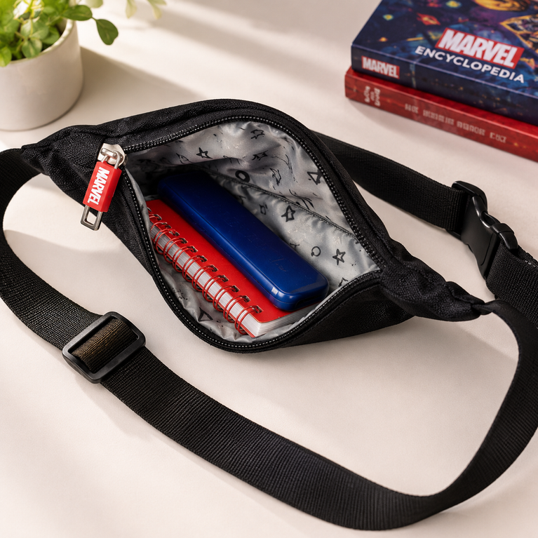 Marvel Superheroes Waist Bag for Kids | Avengers Comic Print Adjustable Fanny Pack