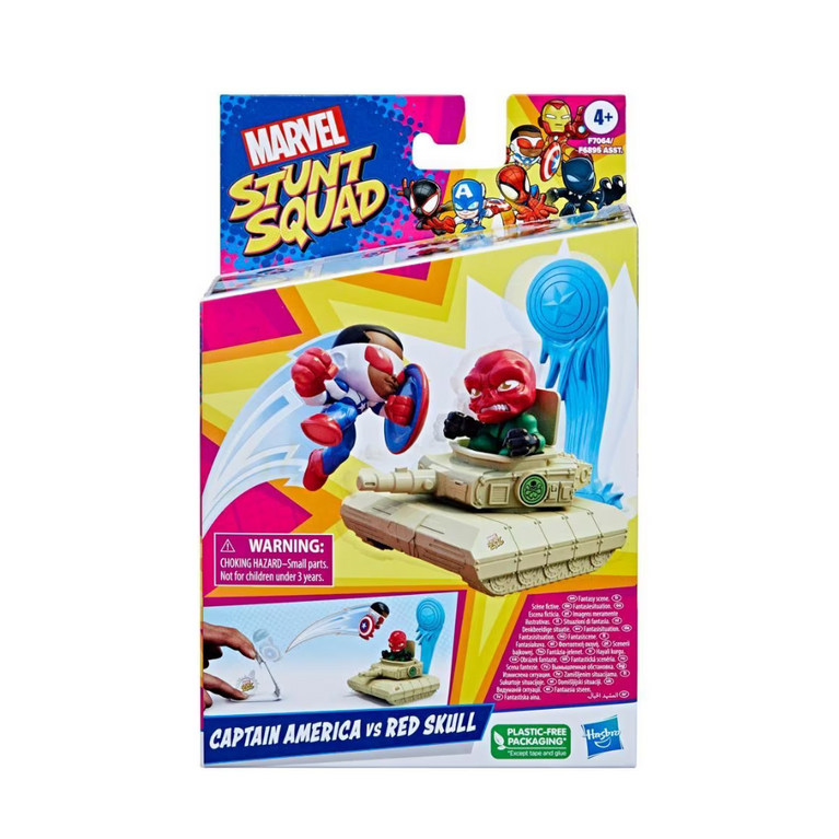 Marvel Stunt Squad Captain America vs. Red Skull Playset, 1.5-Inch Super Hero Action Figures
