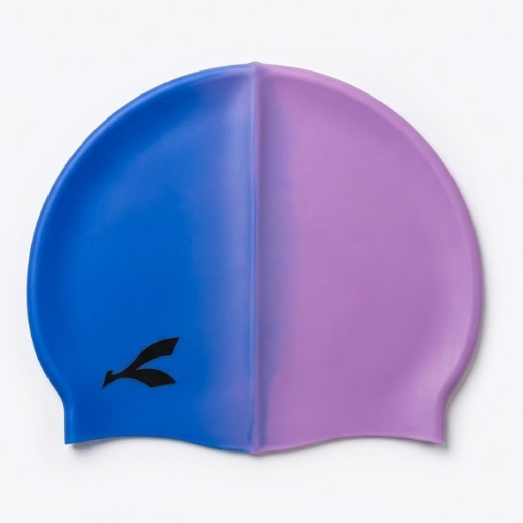 Kids Dual Tone Silicone Swimming Cap for Kids & Adults Stretchable Waterproof Swim Cap