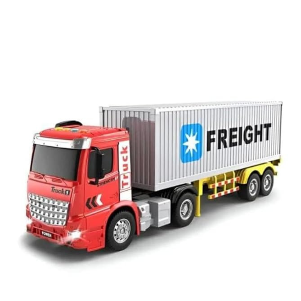 Nino's Worlds 1:16 Container Transport Truck Toy with Lights & Sound, Inertia Drive, 3+ Years