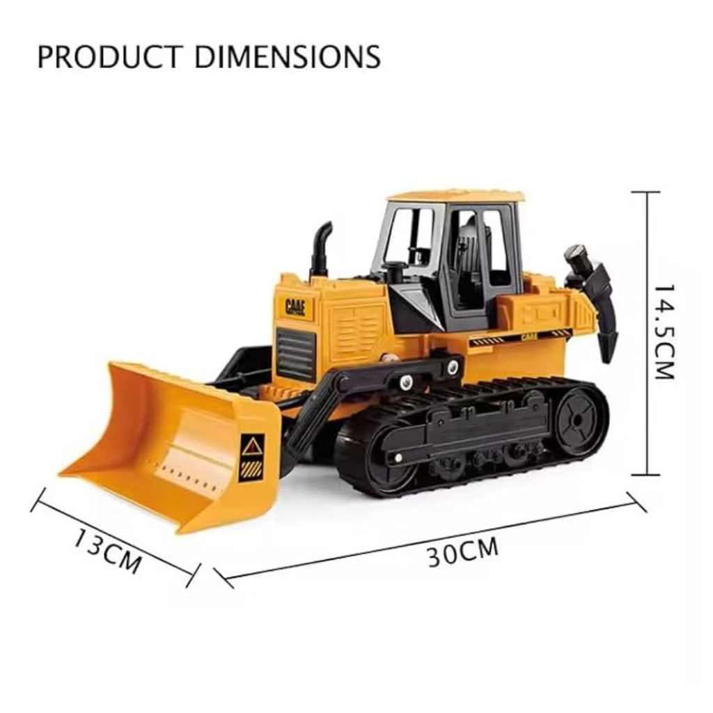 Nino's Worlds RC Bulldozer Excavator, 2.4GHz, Lights & Sound, 41cm, Orange, 4+ Years