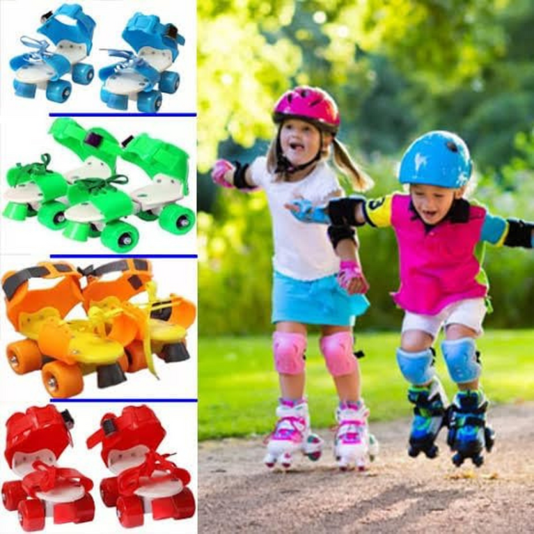 Ninos Adjustable Kids Roller Skates with Front Brake (Green, Orange, Pink Age 4-12)